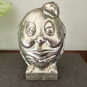 Vintage Silver-plated Humpty Dumpty Coin Bank